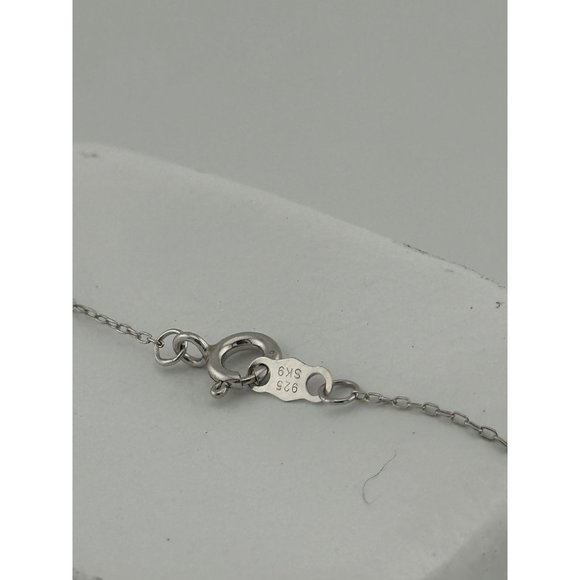 Stunning Cushion Cut 1/4 Carat Diamond Cluster Pendant with Necklace - Sterling - Picture 9 of 10